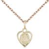 14kt Gold XS Pendant on a 20 inch Gold Filled Light Rope Chain. view 1