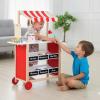 INFANS Wooden Grocery Store Marketplace Toy, Supermarket Pretend Play, Extra Storage 6 Ice Creams Scales Bells Chalkboards, Fun Indoor Farmer's Market Stand Set Gift for Ages 3+ view 2
