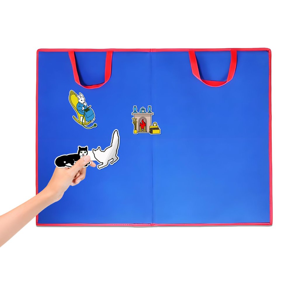 Ai fsem Large Felt Flannel Board Portable Double-Sided Foldable Felt Story Boards for Toddlers Storytelling Learning ActivitiesTeacher Supplies