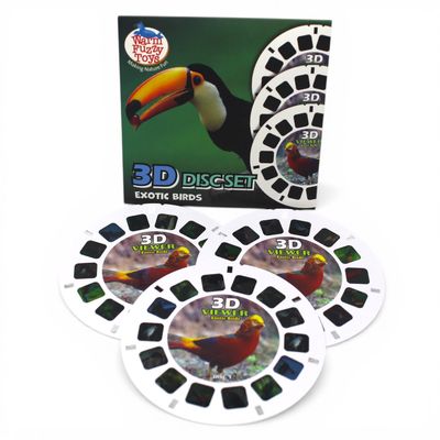 WARM FUZZY Toys Exotic Birds Reels for Viewfinder 3 Slides with 21 HD 3D Images, Tropical Bird Refill Discs for Kids & Adults, Retro Classic Educational Toy Accessory