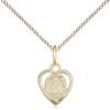 14kt Gold XS Pendant on a 13 inch 14kt Gold Light Curb Chain. view 1