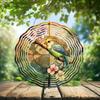 Bird Perches on a Branch Spinner Windchime 3D Metal Sculpture Wind Spinner Hanging for Outdoor Garden Patio Yard Decoration 10x10inch view 2