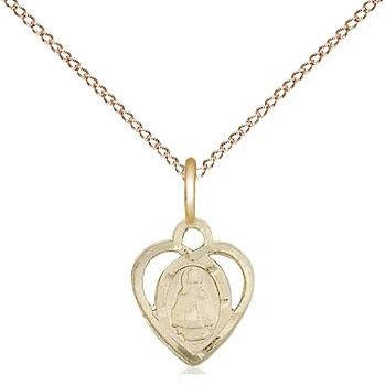 14kt Gold XS Pendant on a 13 inch Gold Filled Light Curb Chain.