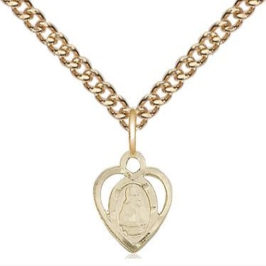 14kt Gold XS Pendant on a 18 inch Gold Filled Heavy Curb Chain.