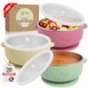 o'doe Baby Bowls with Lids  Stainless Steel Baby Feeding Bowls with Suction | Non-Slip Toddler Bowls for Self Feeding | BPA-Free Kids Bowls for Babys Food & Snacks | Stainless Steel Bowls Kids view 1
