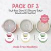 o'doe Baby Bowls with Lids  Stainless Steel Baby Feeding Bowls with Suction | Non-Slip Toddler Bowls for Self Feeding | BPA-Free Kids Bowls for Babys Food & Snacks | Stainless Steel Bowls Kids view 2