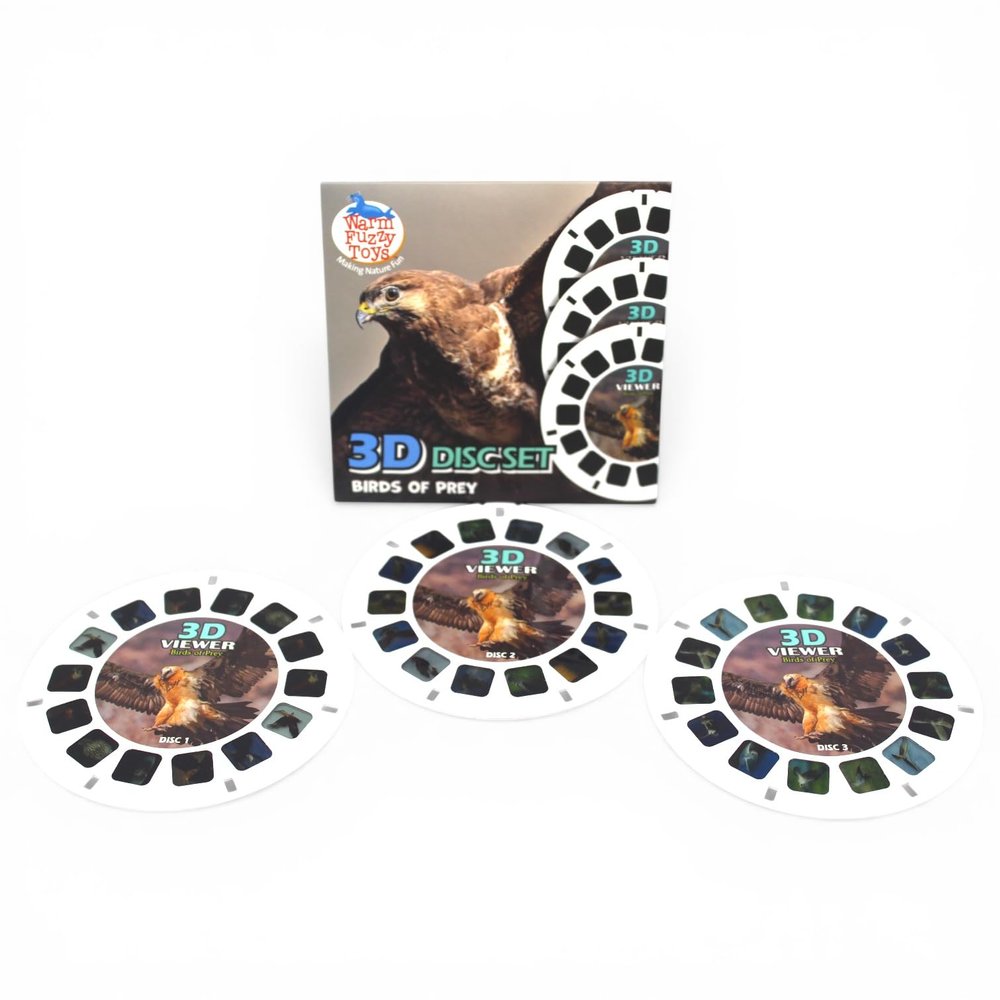 WARM FUZZY Toys Birds of Prey Reels for Viewfinder 3 Discs with 21 HD 3D Images, Birds of Prey Refill Discs for Kids & Adults, Retro Educational Toy Accessory
