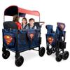 WONDERFOLD W4 Luxe Pro Special Edition Superman Stroller Wagon (4 Seater) - Collapsible Wagon Stroller with Seats with 5-Point Harnesses, Easy Access Zipper Door, and Removable Sun Canopy view 1