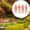 4 Pieces Miniature Suit Wearing Man Crafts Collectibles Businessman Figure Model for Fairy Garden Dioramas Desktop Decoration, 2cm view 3