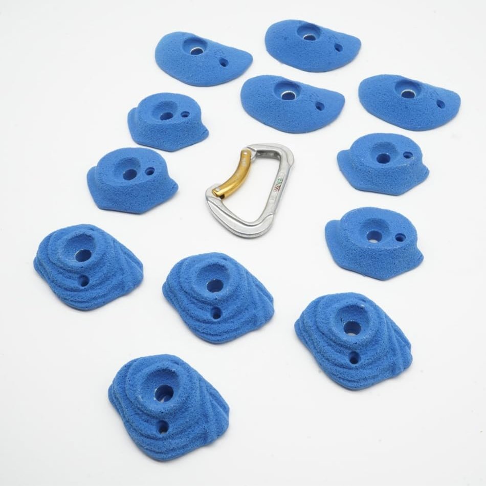 12 Bolt On Beginner to Intermediate Crimp Rock Climbing Holds Easier Crimp Grip for Home Climbing Wall Bouldering Gym Holds (Beginner Blue)