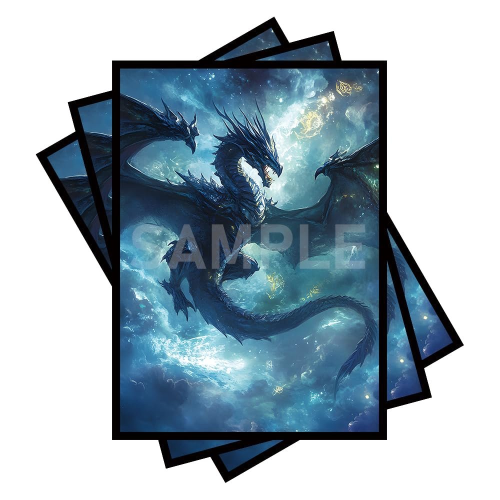 100 PCS TCG/MTG Card Sleeves, Matte Back Anti-Slip & Easy Shuffling Applicable to OCG CCG DTCG PTCG, 2.6 x 3.6 in Standard Size Cards (Galaxy Dragon)