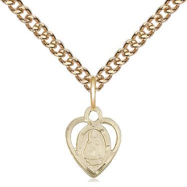 14kt Gold XS Pendant on a 24 inch Gold Filled Heavy Curb Chain.