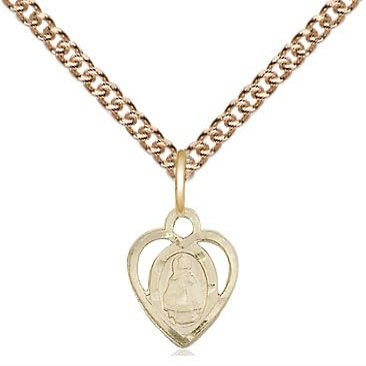 14kt Gold XS Pendant on a 24 inch Gold Filled Heavy Curb Chain.