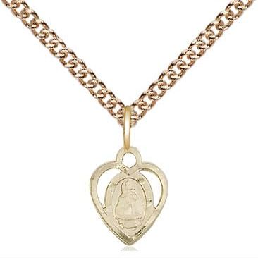 14kt Gold XS Pendant on a 18 inch Gold Filled Heavy Curb Chain.