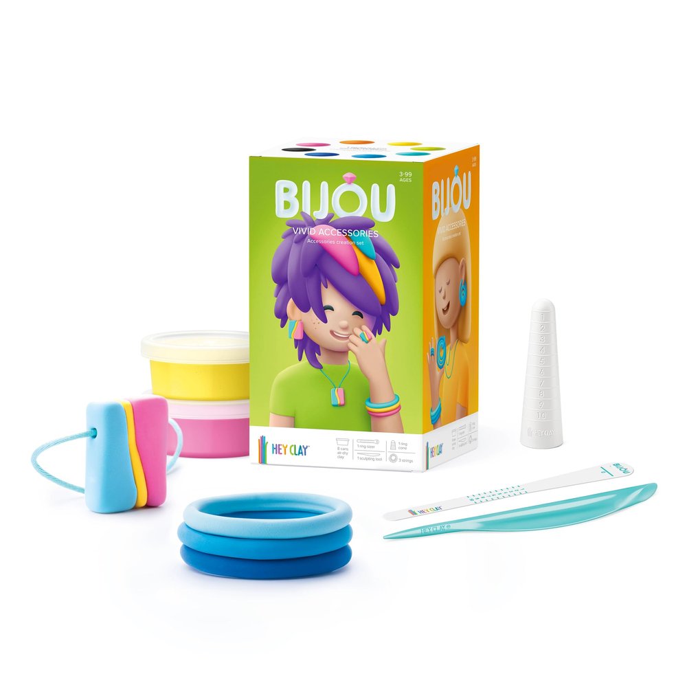 HEY CLAY Bijou Vivid Accessories, Air Dry Clay Kit with Interactive App for Kids & Tweens, Modeling Clay and Crafts Set for Kids Ages 6 to 10
