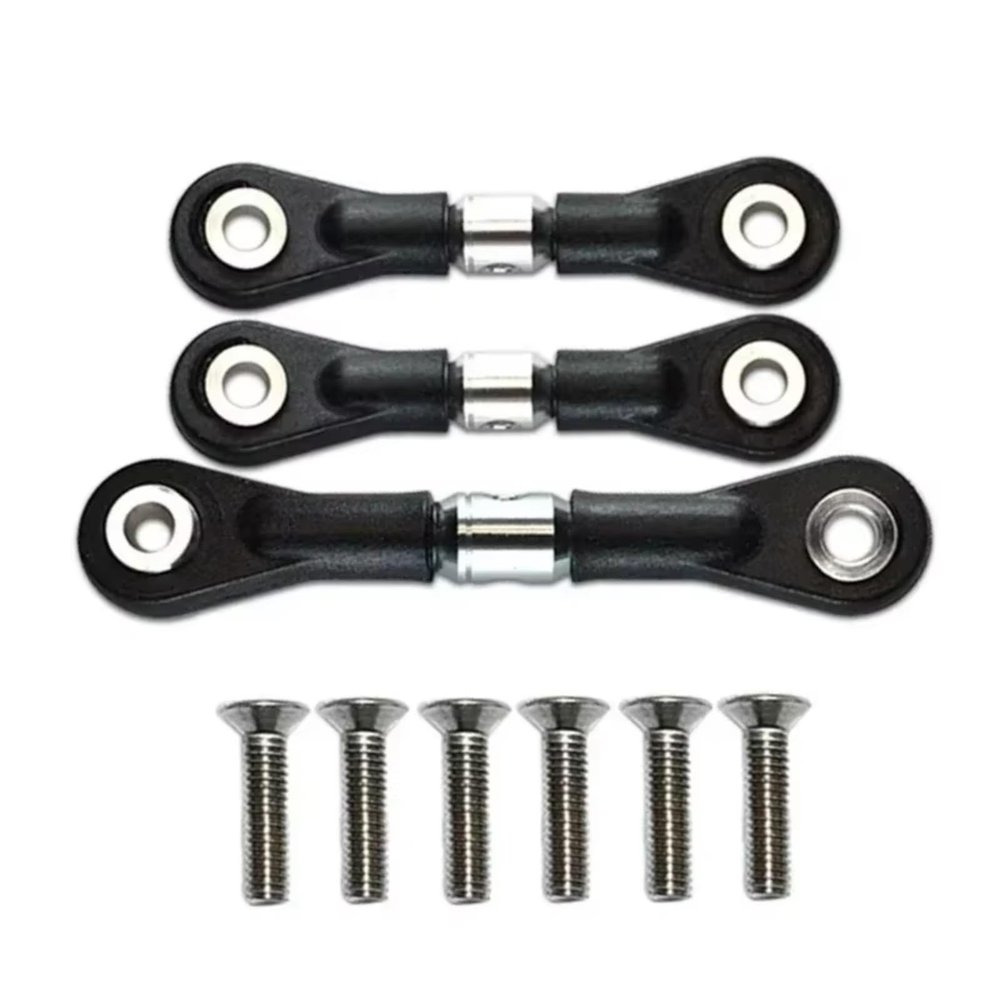 Compatible with Tamiya for TT-02 TT-02T 1/10 RC Car Upgrade Parts Modification Accessories 3Pcs Steering Link Rod Servo Rod RC Car Accessories(Silver)