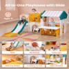 VEVOR Outdoor Playhouse, Versatile Toddler Playground with Slide, Basketball, Telescope, Steering Wheel, Crawling Tunnel, Sales Window, Toddler Playset for Aged 1+, Open Play Structure, HDPE Plastic view 2