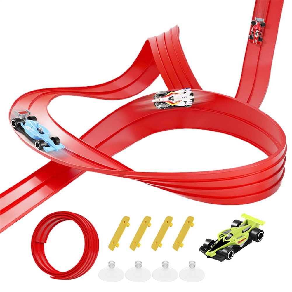 Kids Race Track Set, Cool Racing Vehicles Building Play, Creative Race Track Toy Set, Educational Construction Game for Boys, Home, Travel, Birthday Gift or Travel,