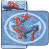 Jay Franco Kids Nap Mat with Embedded Pillow & Blanket  Soft 46"x20" Microfiber Sleeping Bag with Name Tag & Handle for School, Travel, Sleepover, Blue - Spiderman view 1