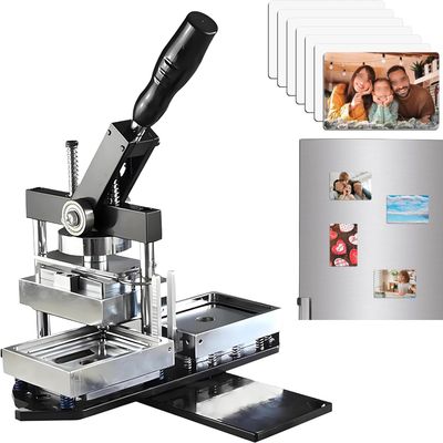 MINHUIJIHUI Fridge Magnet Button Badge Making with Paper Cutter,100pcs Component,80 * 53mm/90 * 65mm DIY Badge Making Kit - Square Fridge Magnets Badge Maker Machine