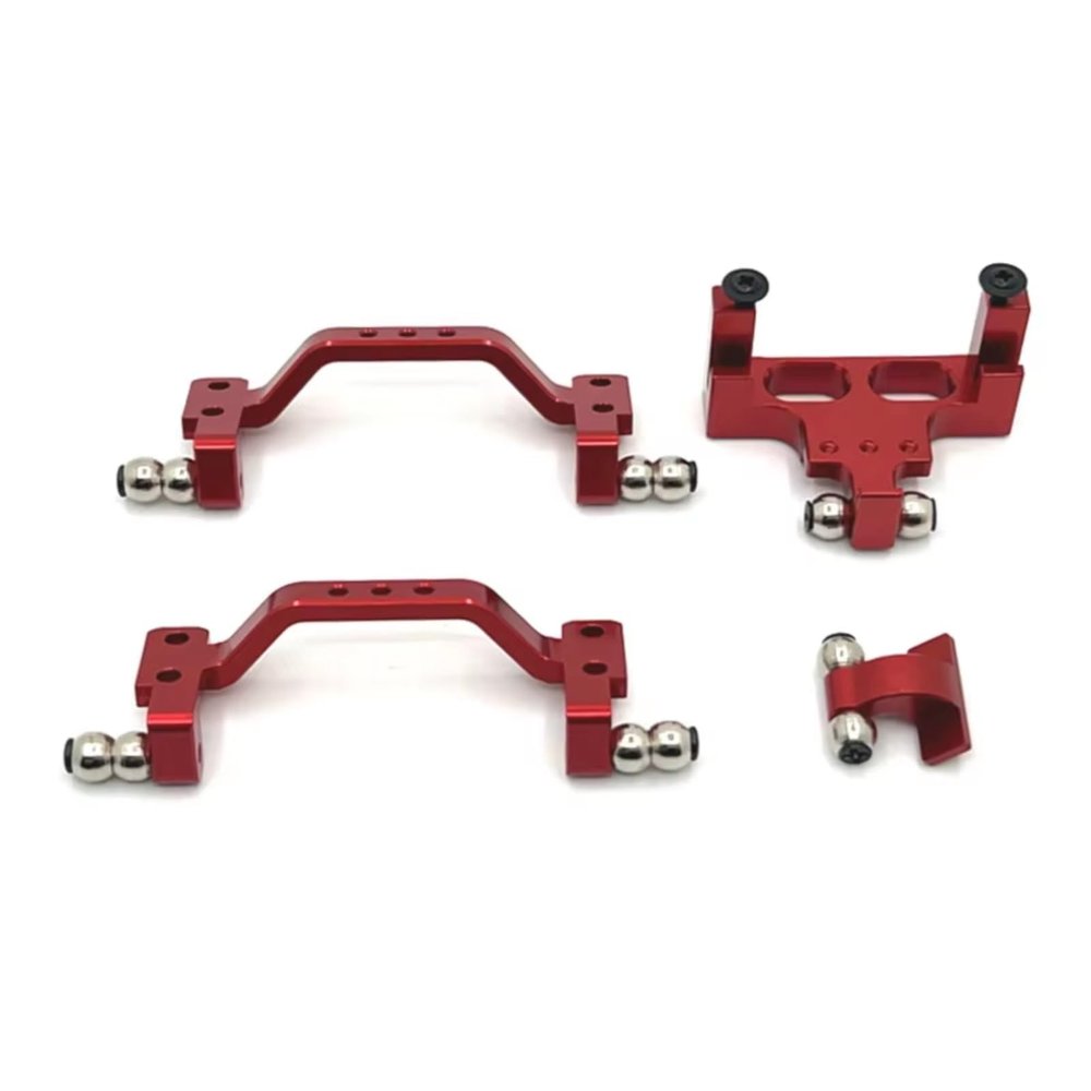 Rc Parts For WPL C64-1 1/16 Metal Link Rod Mount Pull Rod Bracket Servo Mount Base RC Car Upgrade Repairs Replacements Accessories(Red)