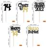 30 Pack Happy 14th Birthday Cupcake Toppers Glitter Black Gold Ten Straight Outta 2012 Cupcake Picks Cheers to 14 Years Cake Decorations for Baby Shower Boys Girls Kids 14th Birthday Party Supplies view 2
