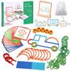 Arnbz 142 PCS Montessori Smart Sticks Generation Toys, Wooden Sticks and Rings Puzzle Game with 20 Double-Sided Cards, Wooden Pattern Blocks Shape Puzzles Stick view 1