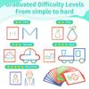 Arnbz 142 PCS Montessori Smart Sticks Generation Toys, Wooden Sticks and Rings Puzzle Game with 20 Double-Sided Cards, Wooden Pattern Blocks Shape Puzzles Stick view 3