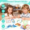 Arnbz 142 PCS Montessori Smart Sticks Generation Toys, Wooden Sticks and Rings Puzzle Game with 20 Double-Sided Cards, Wooden Pattern Blocks Shape Puzzles Stick view 4
