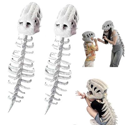 BSDDP Wearable Dinosaur Skeleton Plush Costume Realistic 3D Dino Outfit Set Halloween Spinosaurus Bones Stuffed Toys(2*L-45.2in)