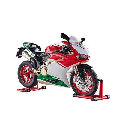 OBIOCKIDAY 1/9 Motorcycle with Lights Sound, Alloy Realistic Mechanical Dynamic Motorbike Model, Simulation Bike with Ignition System Smoke Spray, Vehicle Christmas Birthday Gift