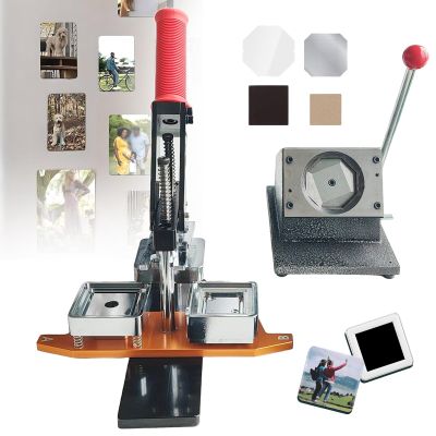 2x2/2.5x2.5 inch Magnet Maker Kit - Square Magnet Maker Machine, Magnets Makers Machines Square Fridge DIY Photo Magnets Making Machine+Paper Cutter+100 Sets Materials
