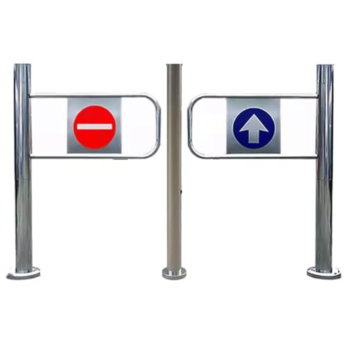 EliteBloom Automatic Swing Safety Gate - Self-Closing for Supermarkets, Warehouses & Store Entrances - Durable, Secure Access Control, Ideal for High-Traffic Areas,Silver-200x100 cm