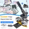 2x2/3x2/3.5x2.5 inch Magnet Maker Machine Kit DIY Fridge Magnets Badge Button,Square/Rectangle Magnet Maker Machines with 1 Press Machine + 1 Paper Cutter+ 100 Sets Consumables view 4