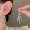 Zircon inlaid Christmas earrings with unique Christmas tree shapes are suitable for gatherings, holidays, and parties view 2