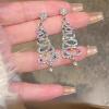 Zircon inlaid Christmas earrings with unique Christmas tree shapes are suitable for gatherings, holidays, and parties view 4