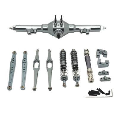 Rc Repairs Parts For Wltoys 124006 12423 12427 12428 12429 1/12 Metal Rear Axle Drive Shaft Shock Absorber Trailing Arms RC Car Upgrade Parts Kit(Grey)