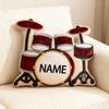 Adfdrehhv Personalized Drum Shaped Pillow with Name Fashion Cute Music Theme Body Pillow for Sofa Bed Couch Chair Club Custom Drummer's Name Cushions Party Decor Gift for Music Lovers Musician view 2