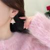 Pink zircon inlaid three-layer Christmas tree earrings, suitable for attending parties, festivals, and parties view 2