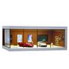 SOCANGJIA 1/64 Diecast Car Model Display Case with Clear Acrylic Dustproof,Garage Showroom Scene with Lighting,Stackable PVC Storage Box for Hot Wheels Collectibles Diorama Parking Organizer (Brown) view 1