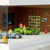 SOCANGJIA 1/64 Diecast Car Model Display Case with Clear Acrylic Dustproof,Garage Showroom Scene with Lighting,Stackable PVC Storage Box for Hot Wheels Collectibles Diorama Parking Organizer (Brown) view 2