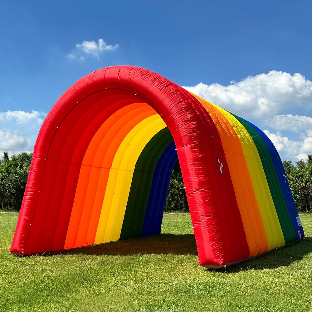 GR8FUN Inflatable Sports Tunnel Entrance 16x10x10FT Rainbow, Built-in Blower  Event Inflatable Tunnel Tent for Team Intros, Business Promotion, Trade Shows, Advertising & Exhibitions