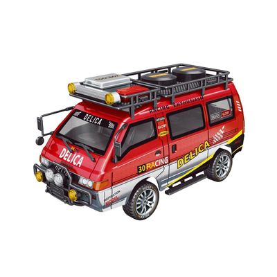1/24 Scale RC Van, 2.4GHz 2WD Full-Scale Rear-Wheel Drive Delica RC Drift Car with 6km/h High Speed, Front Lights, USB Rechargeable Remote Control Crawler for Adults