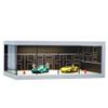 SOCANGJIA 1/64 Diecast Car Model Display Case with Clear Acrylic Dustproof,Garage Showroom Scene with Lighting,Stackable PVC Storage Box for Hot Wheels Collectibles Diorama Parking Organizer (Black) view 1