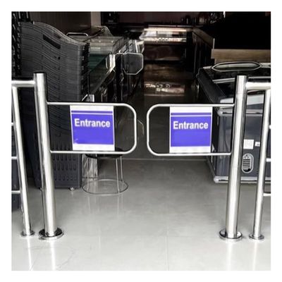 EliteBloom Automatic 1-Way Swing Gate, 90 Stainless Steel Safety Door, Spring-Loaded Exit Device for Warehouses & Supermarkets - Enhanced Security & Easy Access,Silver-200x97cm