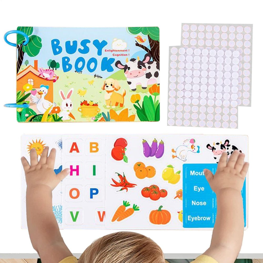 Activity Book,Educational Cognitive Toy,Learning Educational Toys for Playtime Children Entertainment Curiosity Fun Home Family Indoor Aged 1-5 Girls Boys