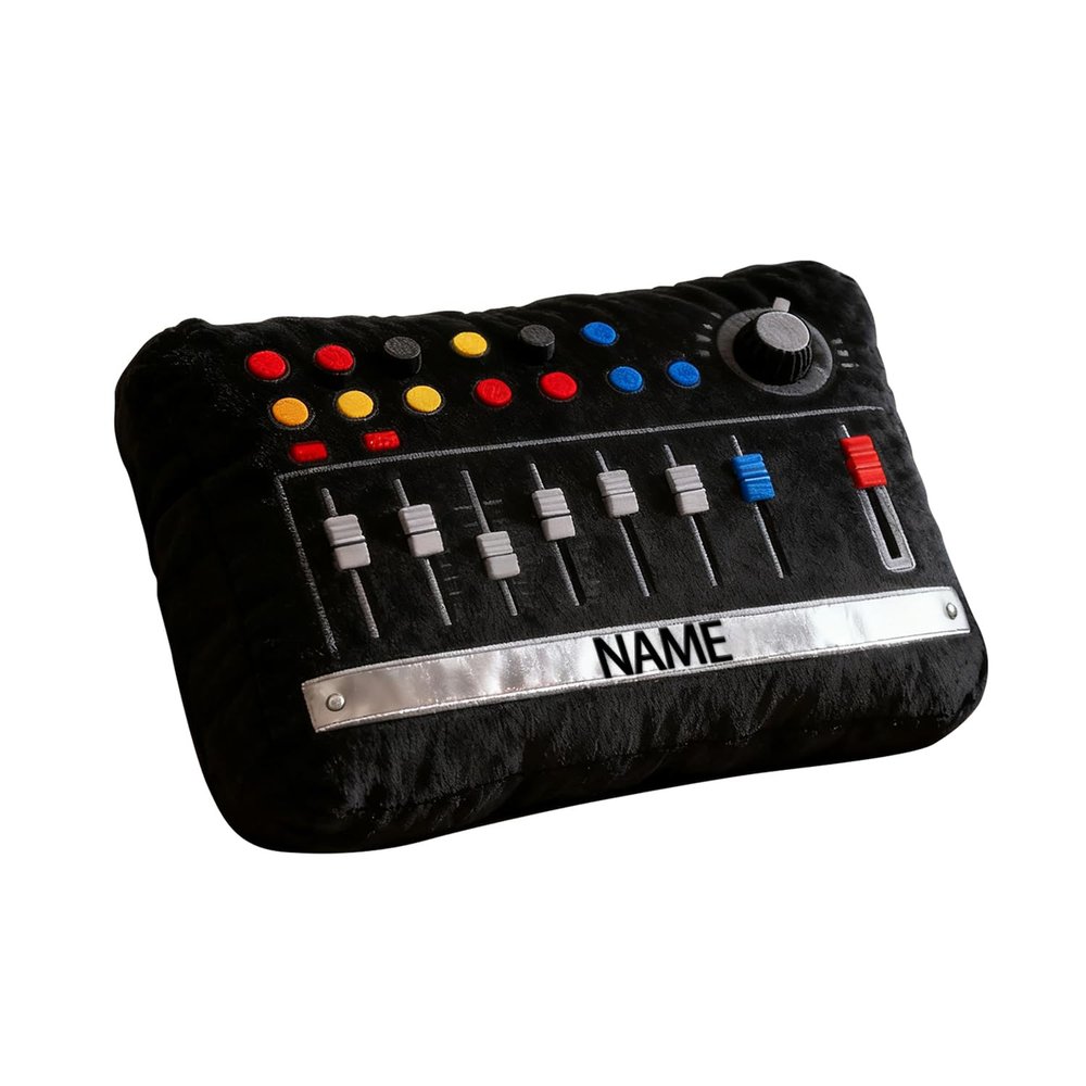 Adfdrehhv Personalized DJ Player Shaped Pillow with Name Fashion Cute Music Theme Body Pillow for Sofa Bed Couch Chair Club Custom Text DJ Player Cushions Party Decor Gift for Music Lover Musician