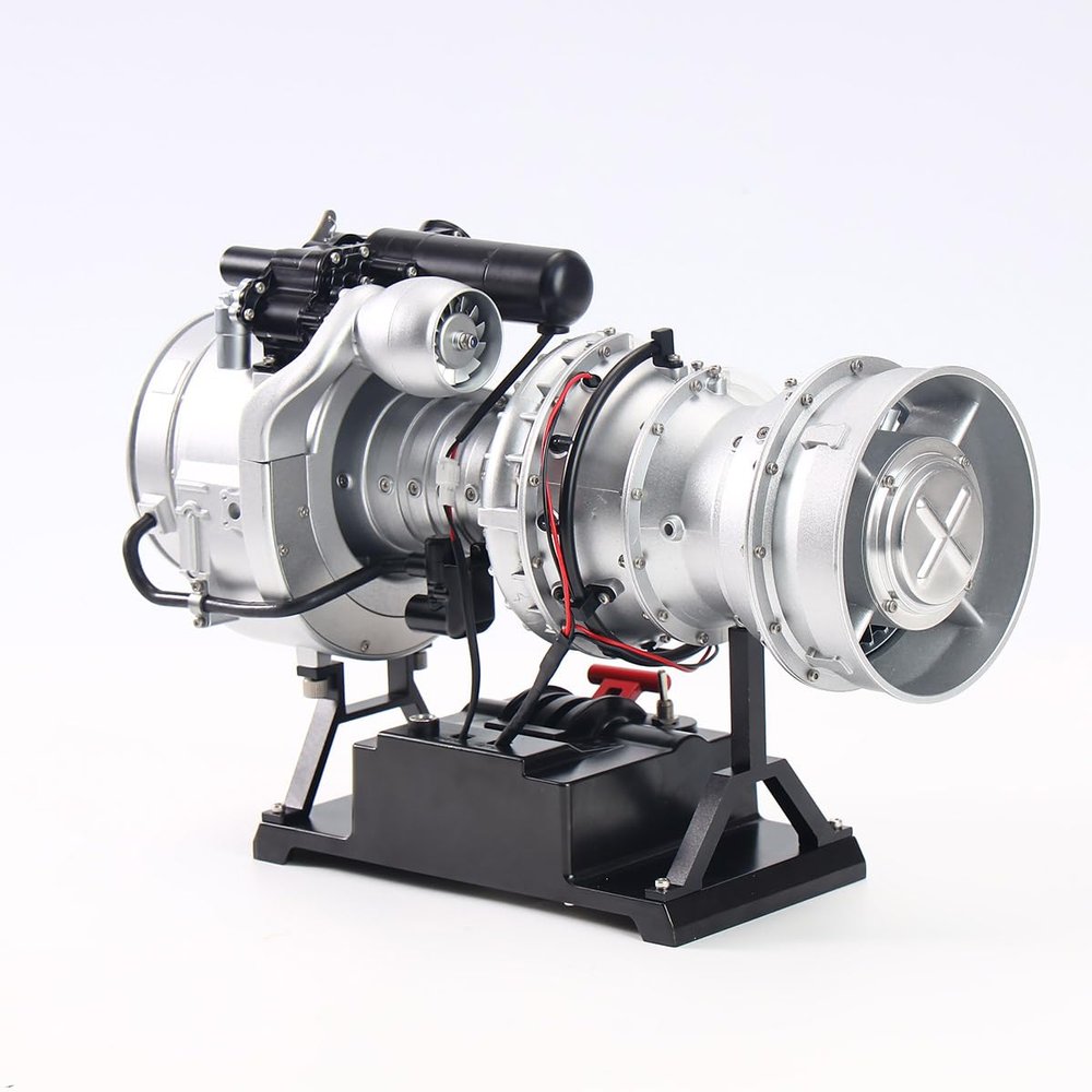 1/4 Metal Military Helicopter Turboshaft Engine Model, Realistic Rotating Simulation Engine with Electric Motor, Internal Combustion Motor, Educational STEM Project for Aviation Fans, 470+PCS