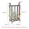 Aimery Exercise Hoop and Jump Rope Storage Cart, Heavy-Duty Holder with Wheels, Gym Equipment Rack view 2