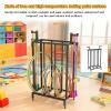 Aimery Exercise Hoop and Jump Rope Storage Cart, Heavy-Duty Holder with Wheels, Gym Equipment Rack view 3